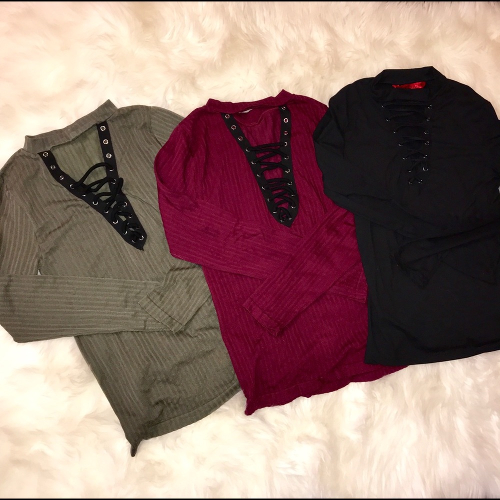 Bundle: 3 long-sleeve caged shirts